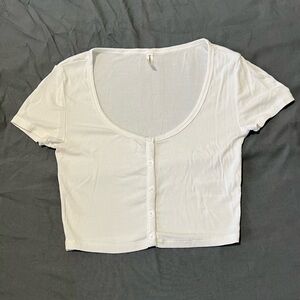 Aritzia Sunday Best Button-Up T-Shirt